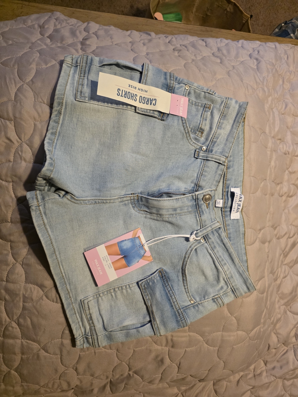 Wax Jean Light Blue Cargo Shorts